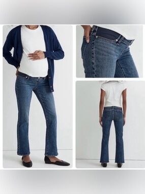 Madewell Maternity Side Panel Kick Out Crop Jeans Arlen Wash  Size 28